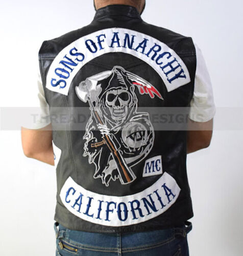 Details about   Sons of Anarchy Bikers Genuine Leather Vest for Highway Bikers GangsSOA 