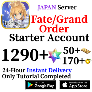 1290 JP Lv. 1 Fuyuki Tix Fate Grand Order FGO Quartz Starter Account SQ 50