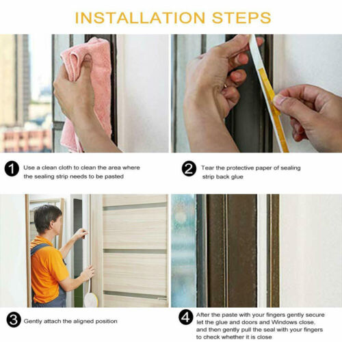 UK 5/10M Door Window Draught Excluder Foam Tape Insulating Weather Seal Strip 