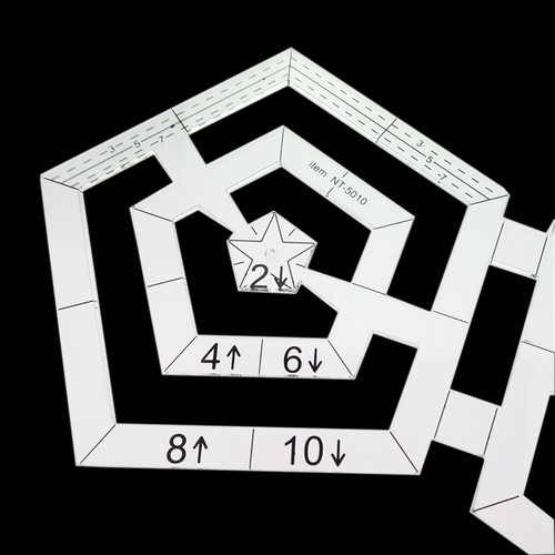Acrylic Twin Pentagon Ruler Quilting Ruler Template for Quilting Paper Craft