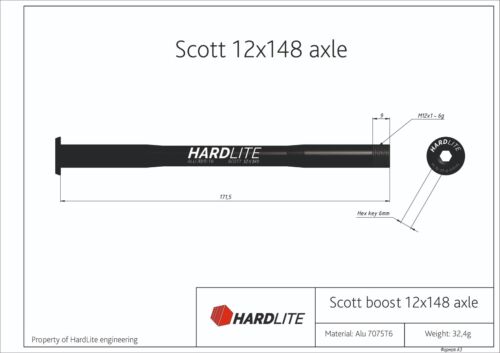 HardLite rear thru axle SCOTT RWS BOOST 12mm x 148mm Scott Spark scale PLUS