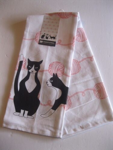 NOW DESIGNS Dish Towel Tea Towel GREAT CATSBY Cat Lover Cats NWT 100/% Cotton