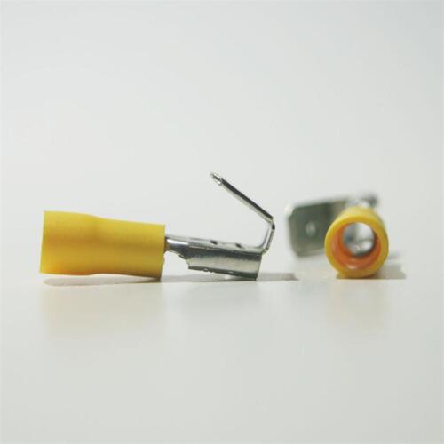 50 fundas de conector plano con ramificación amarillo 6,3x0,8mm cable zapatos para 4,0-6,0mm² hembra 