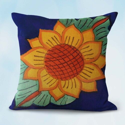 set of 4 Mexican sunflower talavera cushion covers decorating pillows US SELLER