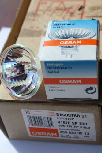 5 x Osram 41870SP EXT M49 OPEN FRONT 50w MR16 GU5.3 12v 10D Spot Halogen Bulbs 
