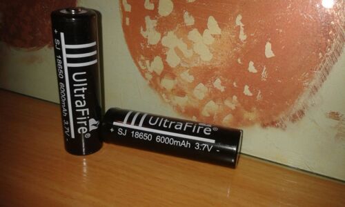 2x Stück ULTRAFIRE 3,7V BRC 6000 mAh 18650 Akku Li-Ionen Li-Io Batterie NEU ###