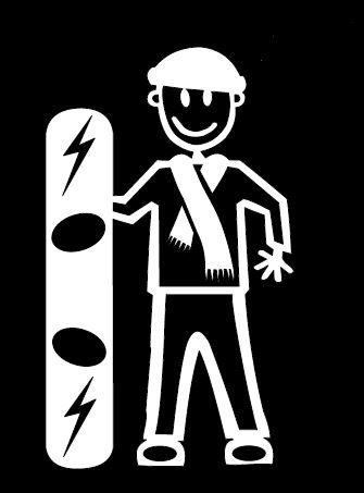 MY STICK FIGURE FAMILY Car Window StIckers Male Snowboarding M25