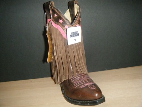 Cowgirl Boots SMOKY MOUNTAIN Girl's "Helena" Brown & Pink w/ Fringe item #3568 