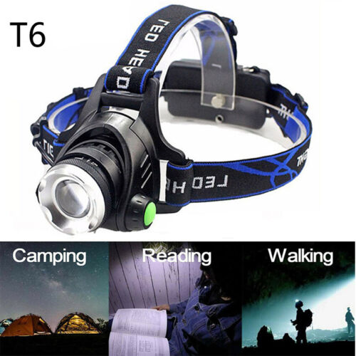T6 150000LM LED Flashlight Headlight Headlamp Torch Super-bright Rechargeable 