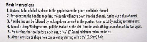 Hand Sheet Metal//Fret Tang Nibbler Nibbling Nipper Luthier Cutter Tool