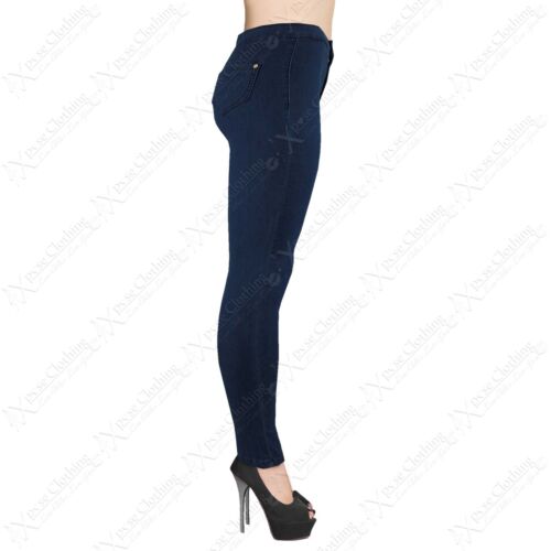 LADIES HIGH WAISTED TUBE JEANS WOMENS STRETCH BLUE DENIM SKINNY FIT DISCO PANT