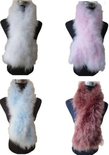 Women Real Ostrich Feather Fur Scarf Shawl Wraps Winter Neck Warm Super Soft