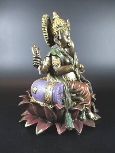 Ganesha Hinduismus,19 cm Polyresin bronzierte Figur 1280 gr.,Museums Kollektion