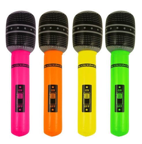 4PCS x 40 cm Gonflable Microphone Enterrement Vie Jeune Fille Soirée entre Filles Fancy Dress Accessoires
