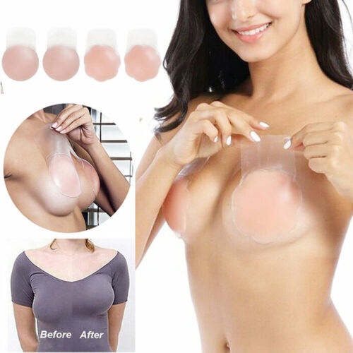 Women Invisible Gel Silicone Push Up Bra Breast Lift Tape Nipple Stickers Covers 