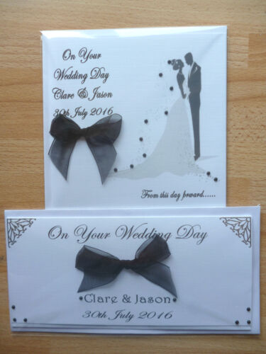 Wedding day card size 6in sq and DL size Money Wallet any occasion