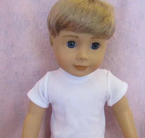 White T- Shirt fits American Boy Doll 18 Inch Clothes Seller lsful