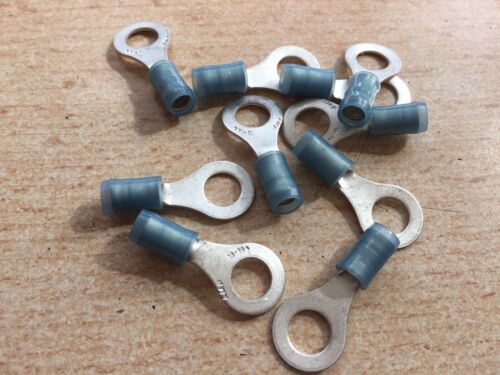 M6 BLUE INSULATED RING CRIMP TERMINAL made by AMP     10 PIECES      Z2513