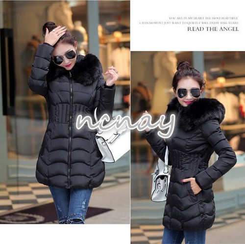 Women Big Fur Collar Winter Down Cotton Coat Korean Thicken Warm Slim Jacket New