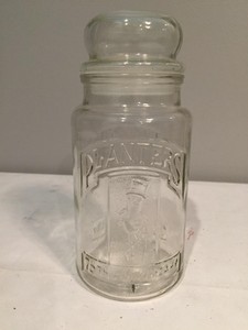 planters jar peanut vintage glass anniversary 1981 75th mr collectible