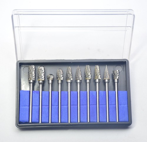 10Pcs Rotary Burr Bit Tungsten Carbide Point Die Grinder Shank Carving Set Tools
