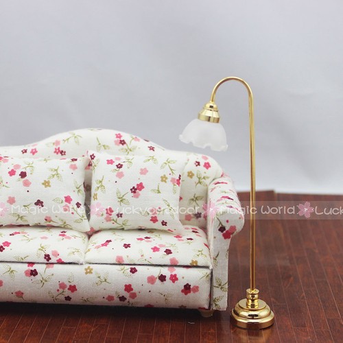 Floor Standard Lamp Reading Light w// Switch 3V Battery Dollhouse Miniature 1:12