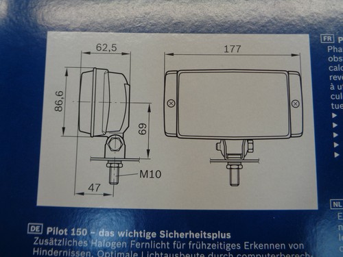 NEW GENUINE BOSCH PILOT 150 FOG LIGHTS PAIR PORSCHE MERCEDES 0306407901