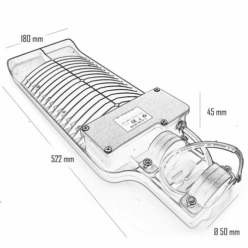 Lampione stradale LED faro armatura 100W 6400K luce per parcheggio giardino IP65