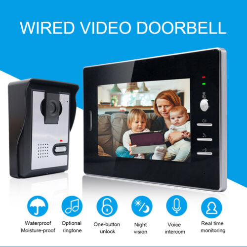 7/" LCD Monitor Video Door Phone Intercom Doorbell 120° Wide Angle IR Camera Y0X7