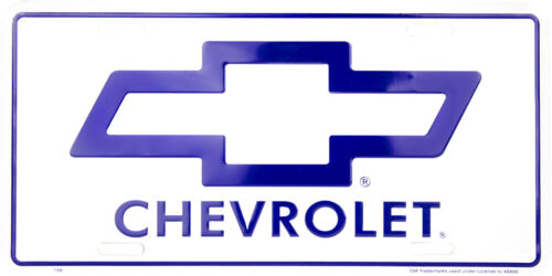 Chevrolet Logo Blue//White Aluminum Novelty License Plate Tag for Front Car-Truck
