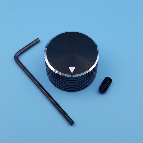 Black 25 x 15.5mm Aluminum 6mm Dia Rotary Control Potentiometer Cap Knob