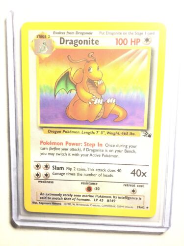 Rare Fossil DRAGONITE 19//62 NM Pokemon Card