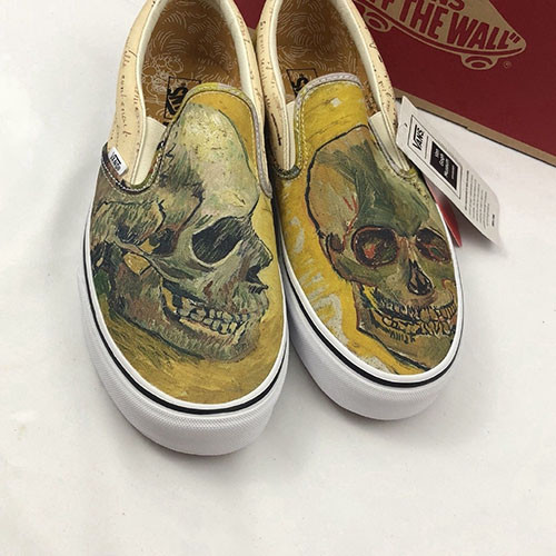 Men V AN x Vincent Van Gogh Museum Skull Slip-On Old Skool Shoes Classic