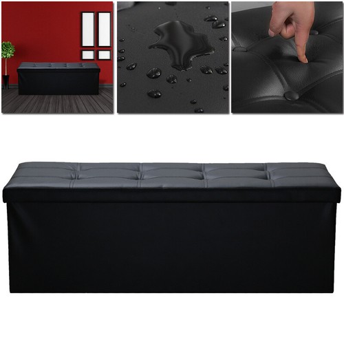 Faltbarer Sitzhocker Sitzbank Truhen Fußhocker Hocker Aufbewahrungsbox 110cm