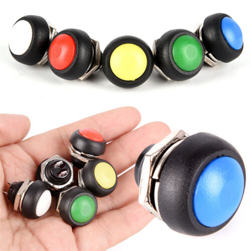 5Pc Waterproof Momentary Push button Switch On//Off Round 12mm Switch PBS-33B  ~//