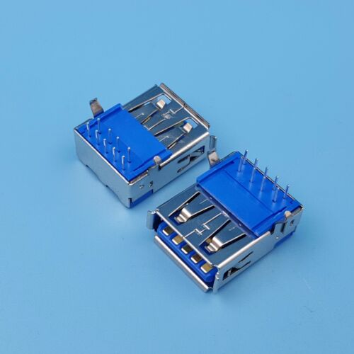 10Pcs USB 3.0 Type A 9Pin Right Angle DIP Female Socket PCB Solder Connector