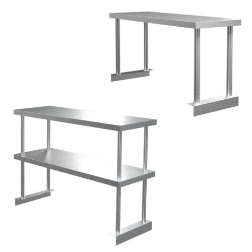 90-150cm Commercial Bench Kitchen Prep Tables Stainless Steel 1//2 Tier Overshelf