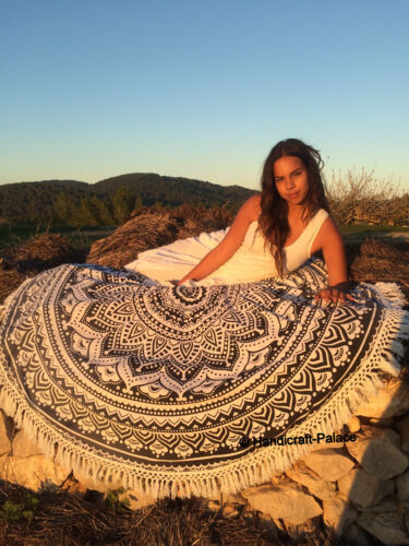 Hippie Indian Round Mandala Tapestry Wall Hanging Beach Throw Rug Boho Yoga Mat 