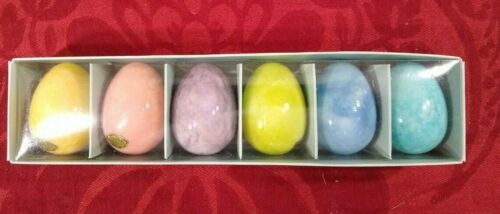 Williams Sonoma Alabaster Eggs Set of 6 NEW