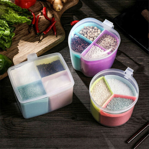 Kitchen Seasoning Storage Box Spice Pots Salt Sugar Can Container Condiment Jar
