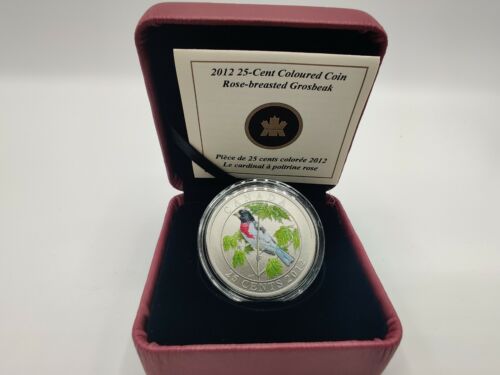 Details about  / 2012 Canada Colorized Commemorative 25 Cent ROSE-BREASTED GROSBEAK w// Box /& COA