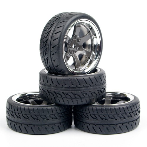 US 4Pcs RC 1:10 tyre Tires/&Wheel Rim 12mm Hex For HPI HSP On Road Racing Car