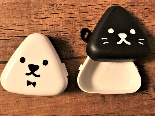 Onigiri Rice Ball Case Maker Animals Black & White  2pcs Set Lunch box  BENTO 