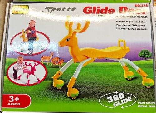 318 Child Scooter Cute Deer Ride and Glide Toddler Rotating Baby Walker