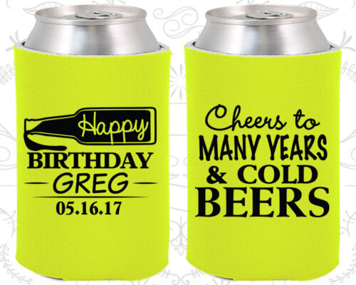 Birthday Party Favors Koozies (20294) Happy, Cheers To Many Years And Cold Beers