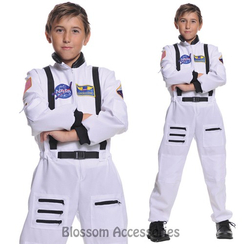 CK696 Astronaut Boys Girls Deluxe Space Man Fancy Dress Kids NASA Costume Outfit