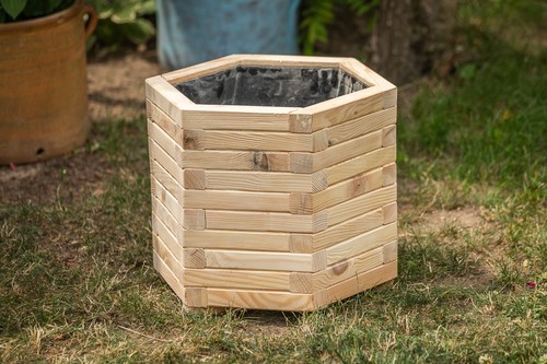Hit ! SECHSECKIGE Blumentopf Diagonal Blumenkasten Pflanzkasten Holz