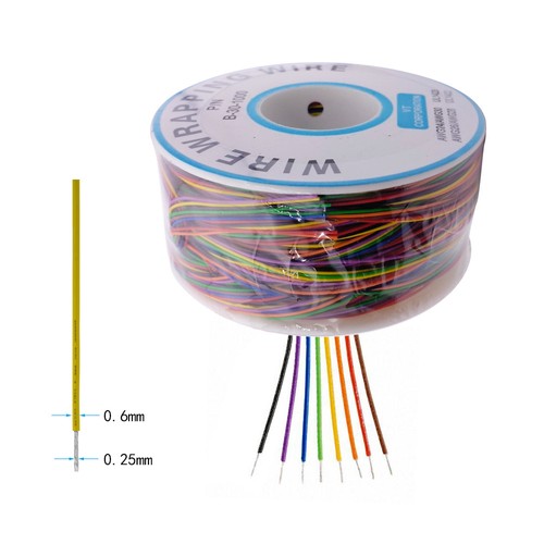 Wrapping Cable 280M 30 AWG B-30-1000 8 Wire Breadboard Jumper Colored Insulation