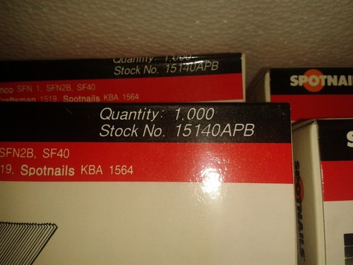 10 BOXES SPOTNAILS 2/" /& 2 1//2/" 15 gauge angle brad 15132APB 15140APB SENCO 10000
