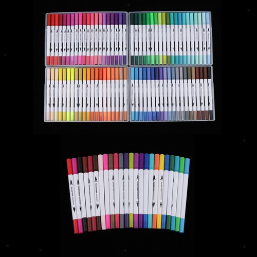 80 Colours Dual Tip Art Marker Pens Fine Point Bullet Journal /& Water Based